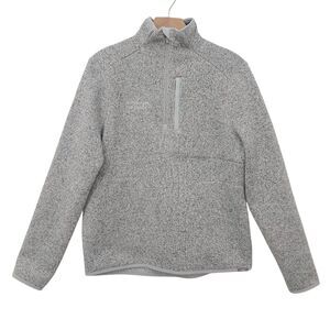 Figs On Shift Classic 1/2 Zip Sweater Knit Womens Medium Light Gray Fleece